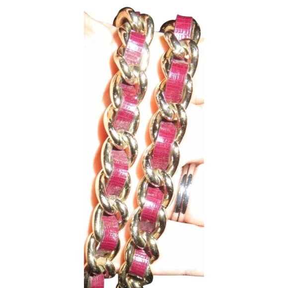 Coach 2014 Peyton Oxblood Saffiano Leather Chain Tote with expandable sides - Picture 10 of 14